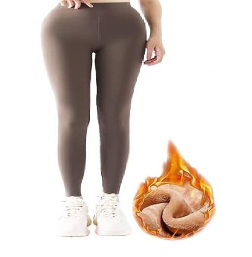 alexvyan Plus Size Brown (XL) Ankle Length (32 to 40 Waist) Stretchable Women Warm Thick Fur Lined Fleece Winter Thermal Soft Legging Tights Stocking-picture-25