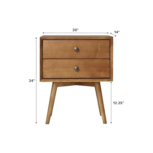 image for Walker Edison Mid Century Modern Wood Nightstand Side Table Bedroom St