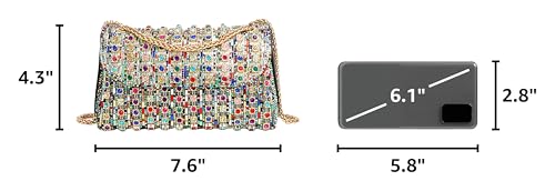 Image of Sweetovo Rhinestone Clutch Purse, Sparkly Evening Bag with Chain for Women