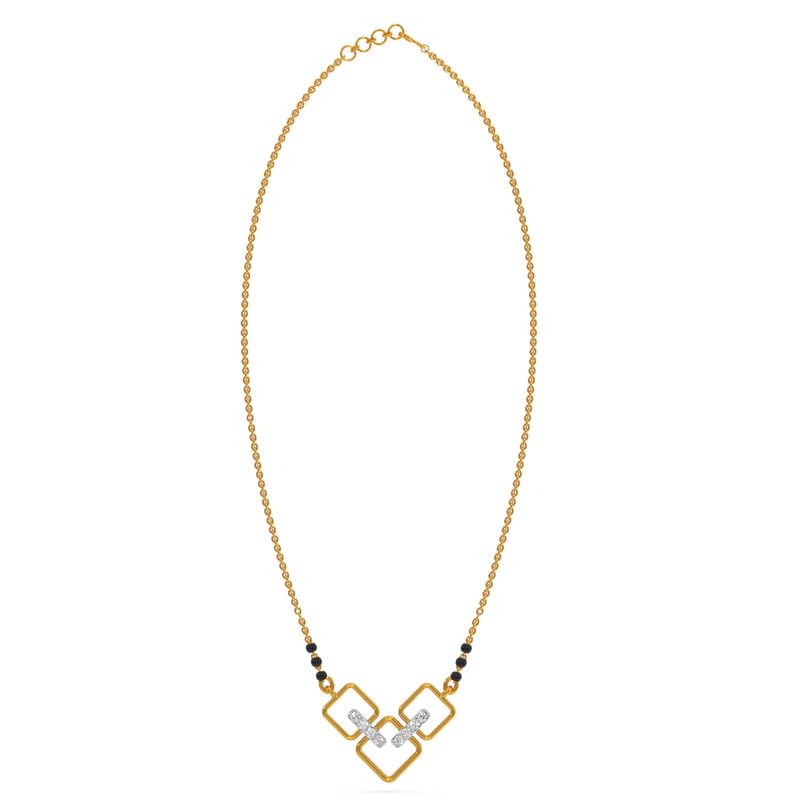 Image of KISNA JEWELS 14K BIS Hallmark Pure Rose Gold & SI Real Diamond Mangalsutra For Women