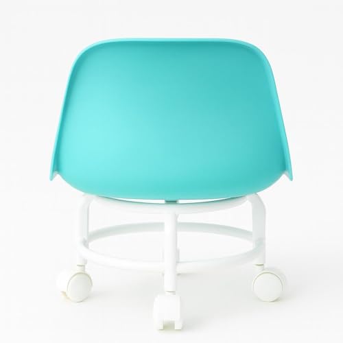 Image of QTM Acrylic 360 Rotatable Chair | Mini Swivel Chair | High Resilience | Durable Backrest | Smart Wheels | Ideal for Adults & Kids (Green)