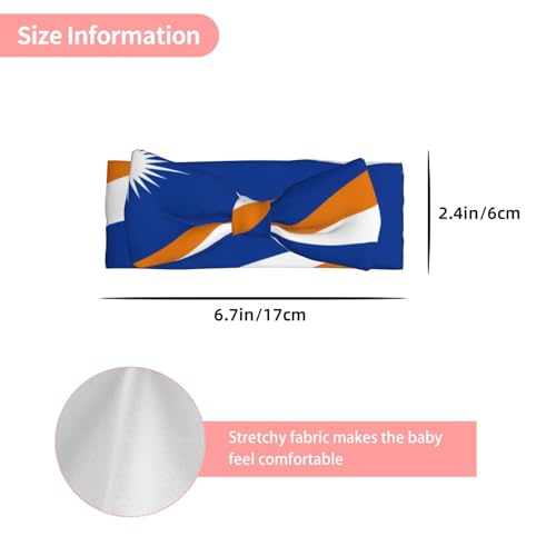 Flag of the Marshall Islands Baby Bow Headband. Comfortable baby headband, suitable for daily wear and photo props.3