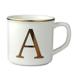 Miicol Ceramic Coffee Mug 16 oz, Monogram Coffee Cup, Golden Initial Tea Mug, Personalized Tea Cup, Unique Gift, Large Mug for Home, Office, Letter A
