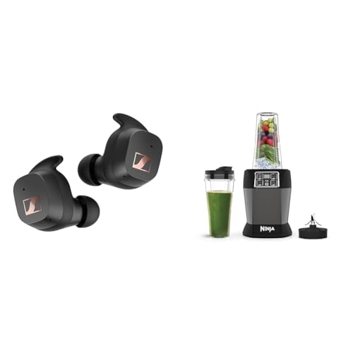 Sennheiser SPORT True Wireless Earbuds - Bluetooth In-Ear Headphones for Active Lifestyles & Ninja Blender with 2 Automatic Programs: Blend & Max Blend, Pulse Setting, 2x 700ml Cups