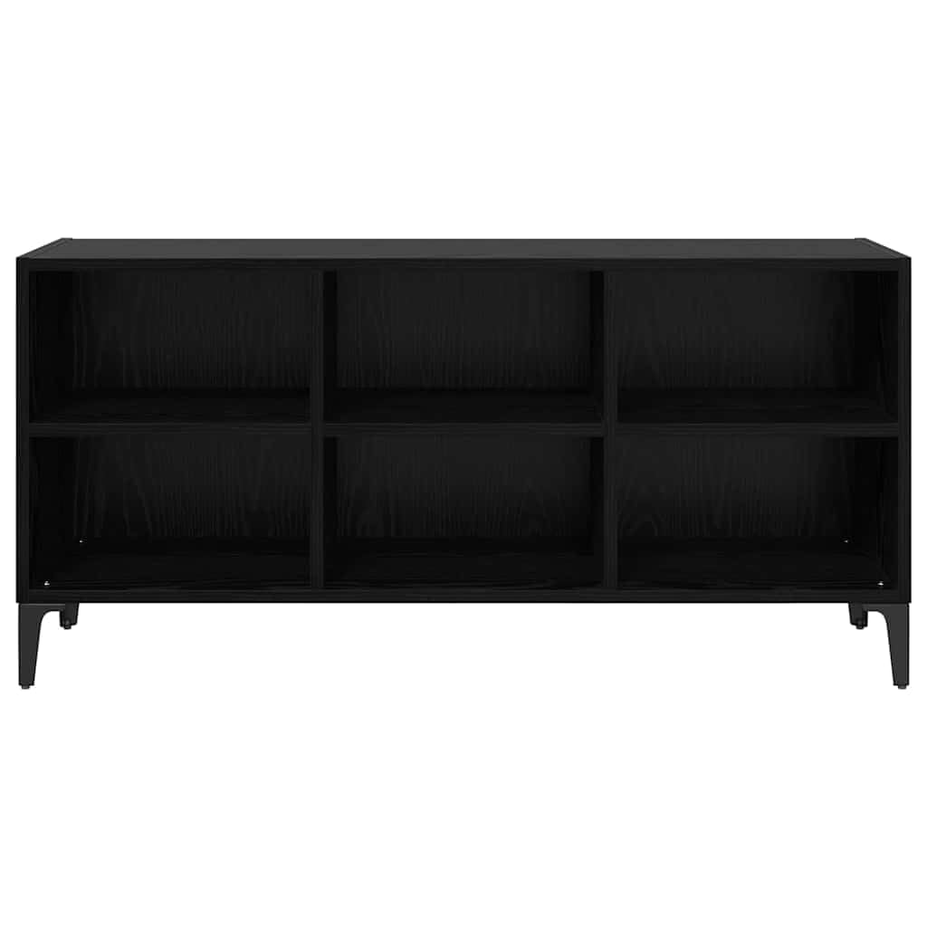Ensemble Meuble TV Noir en Bois d’ingénierie 103,5 x 30 x 50 cm avec Rangement Mural, étagère et Niche pour Salon séjour Chambre, Support Console multimédia Audio vidéo