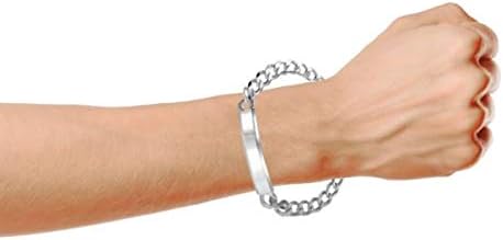 Bling Jewelry Unisex Personalize Bar Name Plated identification ID Bracelet For Men with Mariner, Curb, Figaro, Link Chain .925 Sterling Silver Made In Italy 7,8,8.5,9 Inch Customizable - Image 7