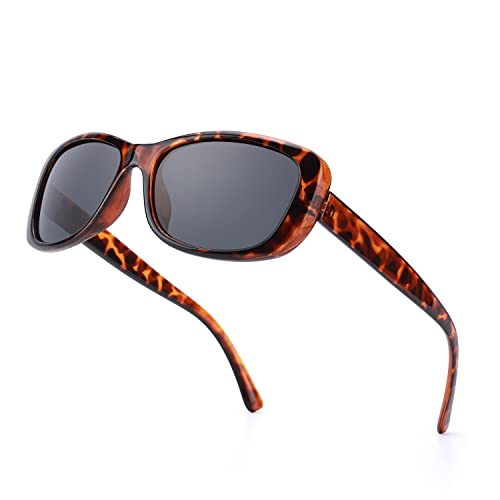 Image of LVIOE Sunglasses Womens Polarised Rectangular Lens, Vintage Ladies Sunglasses with UV Protection