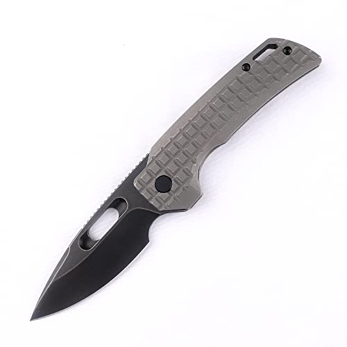 JEABROTHER blade M390, pocket clip with titanium alloy handle. Folding Knife Outdoor Camping Mountaineering Knife, EDC Unisex