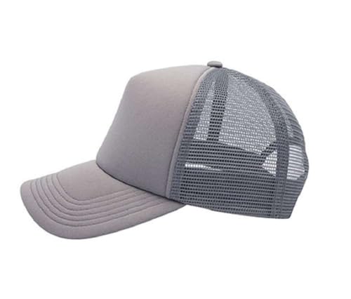 Image of NYFASHION101 Plain Mesh Trucker Hat - Breathable 6-Panel Daily Snapback Cap, Customizable Ideal for DIY Embroidery & Patches