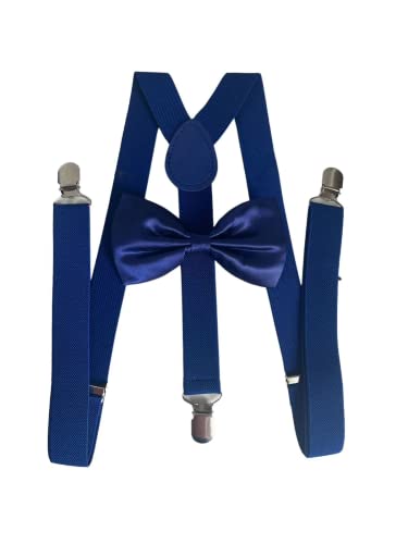 Kit Suspensório + Gravata Borboleta (Azul Royal, INFANTIL)