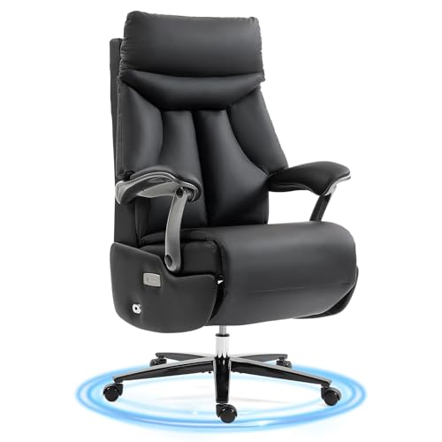 Image of ECOTOUGE Electric Executive Office Chair, Ergonomic Recliner Chair, Black | 400LBS Big and Tall Office Chair, Comfortable Ergonomic Recliner Chair for Home Office, Studio or Gaming Room