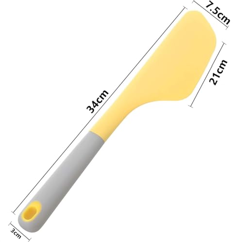 Image of Baskety Silicone Spatula Multipurpose Kitchen Baking Tool for Cake, Cream, Butter & Mixing Silicone Utensil (Yellow, Pack of 1)