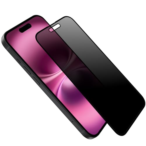 LOE(ロエ) 360度 覗き見防止フィルム iPhone16Pro (6.3インチ用) 割れない素材 何度でも脱着ができる プライバシーフィルター 保護フィルム