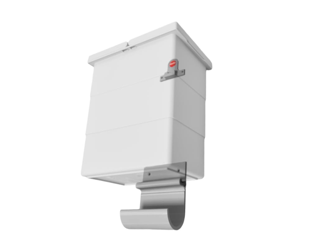 Hailo Multifunktionseimer 1093475| ReadyBin Abfalleimer 18 Ltr | mit Deckel und Müllbeutel Halter | 295 x 320 x 226 | Kunststoff Hellgrau