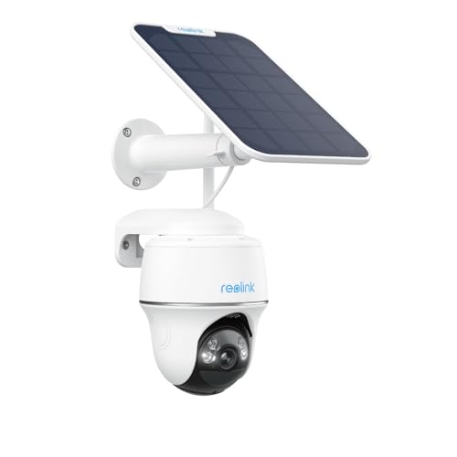 Reolink Argus PT w/ Solar Panel - Wireless Pan Tilt Solar Powered WiFi Security Camera System w/ Rechargeable Battery Outdoor Home Surveillance, 2-Way Audio, Support Alexa/ Google Assistant/ Cloud