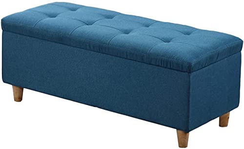 ZHANGshouf Fabric Storage Ottoman Bench with Flipping Lid 31 inch Foot Stool and Shoe Storage Box