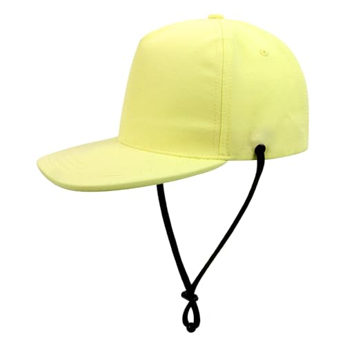 Kids Baby Baseball Cap Solid Color Summer Trucker Hat with Adjustable Windproof Chin Strap Beach Sun Hat for Toddler3