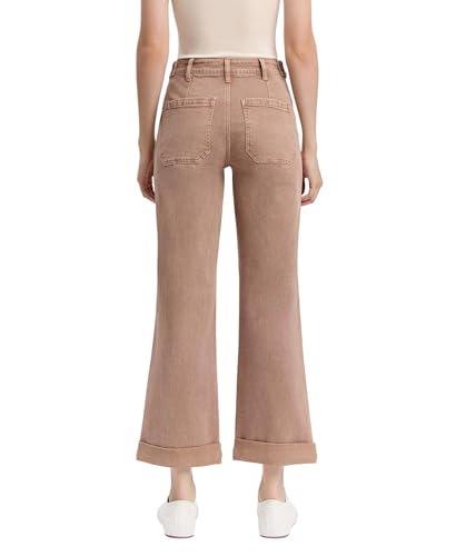 Flying Monkey High Rise Tab Waistband Cuffed Slim Wide Jeans F5920WTP3