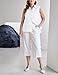 Zeagoo Women's Sleeveless Button Down Shirt Tops Solid Casual Loose Blouse - White White Large