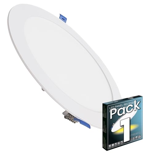 LED ATOMANT Downlight LED Panel Extraplano Redondo 220mm 20W, 1800 lumenes, Color Luz Fria (6500K), Corte estandar 200mm, Driver incluido