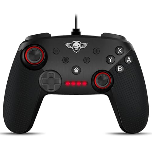Spirit Of Gamer - Controller Di Gioco SWITCH PGP Bluetooth Gamepad Pro Nero - Wireless - Ricaricabile Tramite USB - Grip Control - Motori A Doppia Vibrazione - Autonomia 12 Ore