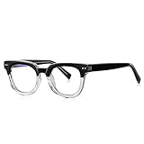 kachawoo Acetate Anti Blue Light Glasses Frame Retro Korean Style TR90 Eyeglasses Blue-ray Blocking Leopard Black Clear Eyewears (black clear frame)