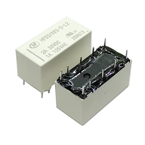 Relé HFD2-005-S-L2-D componente electrónico biestable 5VDC de 10 pines