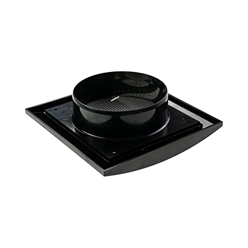 Black Exhaust Hood Vent 4'' Inch / 100 mm with Shutters, Built-in Pest Guard Screen and Flange, Air Vent Cover with Flaps - Image 2