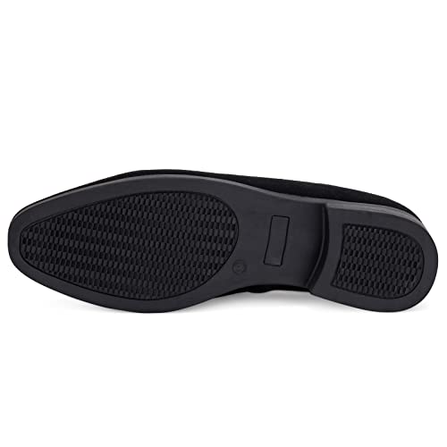 Image of UUBARIS Mens Velvet Loafers Slip-on Dress Shoes Fashion Style Driving Shoes Classic Tuxedo Shoes Casual Oxford Shoes