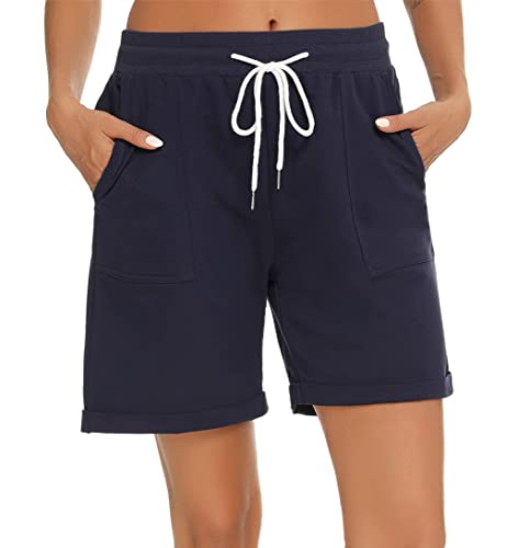 Damen Shorts Baumwolle-Leinen - Bequeme Baggy Sport Shorts Für Sommer & Fitness