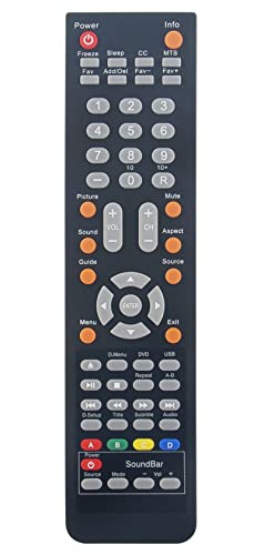 V2-GR V1006 Replaced LED TV-DVD Combo Remote fit for oCosmo TV E32 CE3200V XVN020 E32 CE3200V-WX2201P71 E32 CE3200V-XVN020