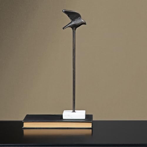 Image of Flying Bird Metal Figurine | Decorative Bird Statue for Home & Office | Sculptures & Figures Decor | Stylish Decorative Model for Living Room, Entryway & Tabletop