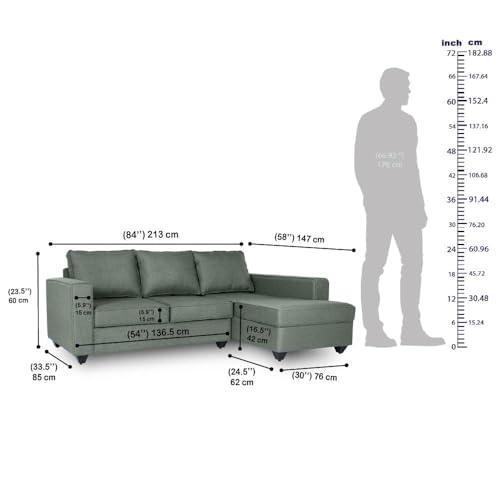 Image of Wakefit Sofa Set | 3 Year Warranty | Sofa 2 Seater, 2 Seater Sofa for Living Room, Wooden Sofa Set, Couch Sofa for Living Room, Sofa for Living Room - Napper(Omega : Green)