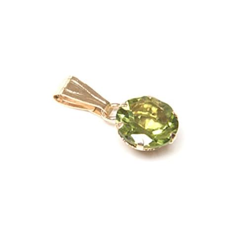 9ct Gold Peridot Round Drop Pendant Cover