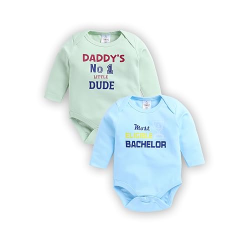 Image of TINYO Boy's Letter Print Regular Fit Bodysuit for Baby Kids