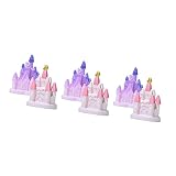 YARNOW 6 Pièces Jardin Château Décoration Micro Paysage Château Décoration De Jardin Miniature Château De Princesse Décors De Chalet De Fée Gâteau Plastique Cabane en Rondins
