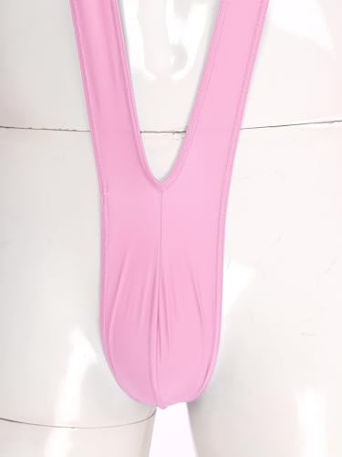 Moily Mens Glossy Thong V-Shaped Suspender Bodysuit Underwear Deep V Neck Mankini Swimsuit4