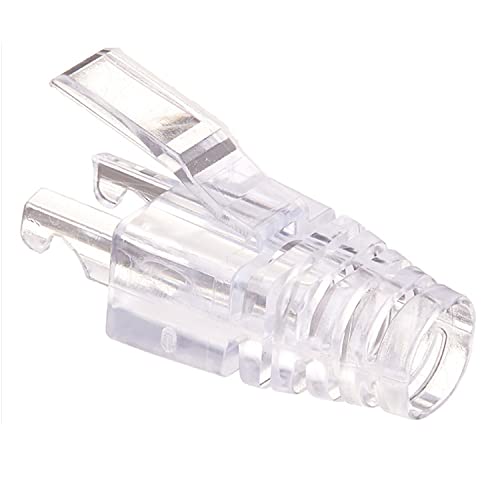 NIRVIG Cat5 Cat6 Cat7 RJ45 8P8C Plug Boots Ethernet Cable Crimp Connectors Transparent Modular Cap boots Pass Through Strain Relief Clear Hood Connector boots Transparent White Color Boots (Pack of 100 pcs) (B09KWG434H) Amazon Price History, Amazon Price Tracker