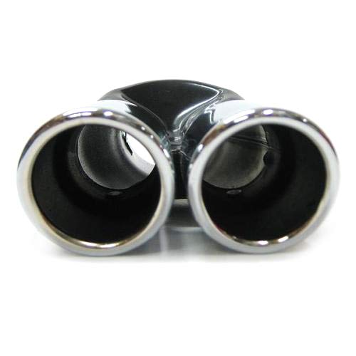 Autohobby 266 - Deflettore di scarico doppio, universale, in acciaio inox, fino a 57 mm di diametro, cromato