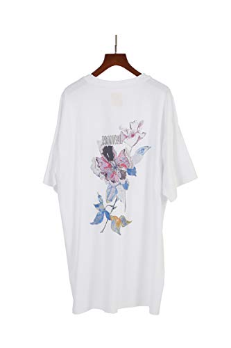 T-shirt Big Decayed Flower blanc en coton premium doux taille S