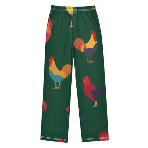 ZZXXB Rooster Boys Long Pants Soft Trousers Elastic Waist Kids Lounge Bottoms with Pockets S-XL