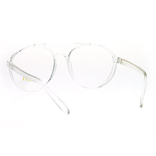 Unique Poindexter Clear Frame Plastic Pilot Racer Style Clear Lens Eye Glasses4
