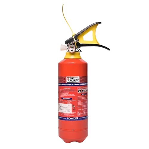 Image of Secure Guard ABC Powder Type (1kg + 2kg Combo) Fire Extinguisher ISI Mark with Wall Mount Hook and How to use Instruction Manual for Home, Kitchen, Office, School and Industrial Use