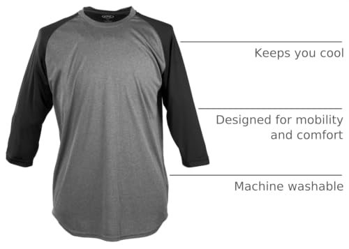 Image of Rawlings | Baseball 3 /4 Sleeve Game /Practice Athletic Shirt | Youth Sizes | Multiple Colors