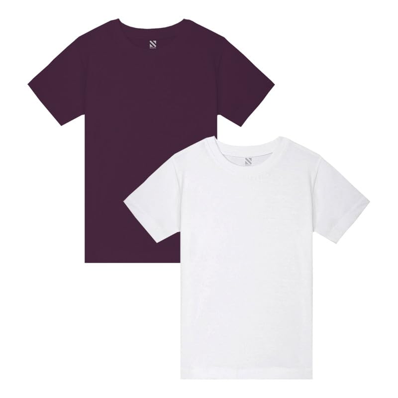 Image of Nusyl Girls Solid Cotton Blend Tshirts - Soft & Comfortable Half-Sleeves T-Shirts | Casual Wear for Kids & Teen Girls | Half Sleeves T-Shirts |- NUGCTSH001-PO2-1
