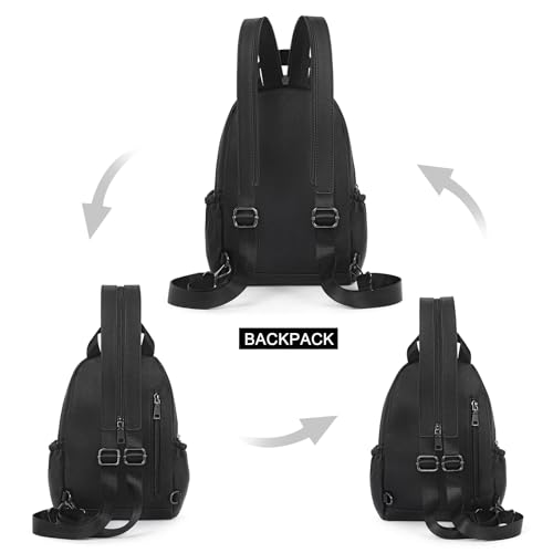 Image of CLUCI Sling Bag for Women Leather Women's Backpack Small Convertible Backpack Purse Crossbody Bag for Travel