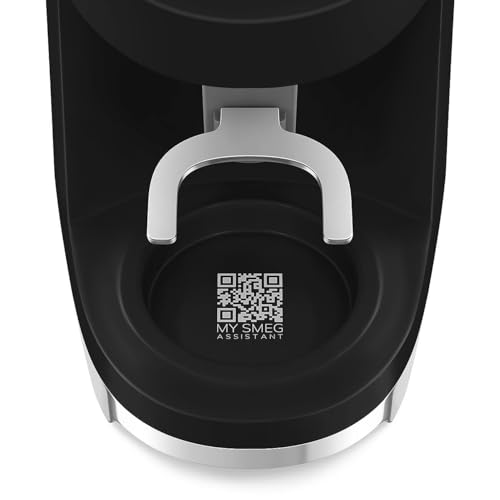 Image of SMEG CGF03 Burr Coffee Grinder, Electric Conical Burr Grinder with 15 Grind Settings, 8 Presets, 240g Bean Hopper, Espresso, Moka & Drip Coffee Grinder, 50's Retro Style (Black)