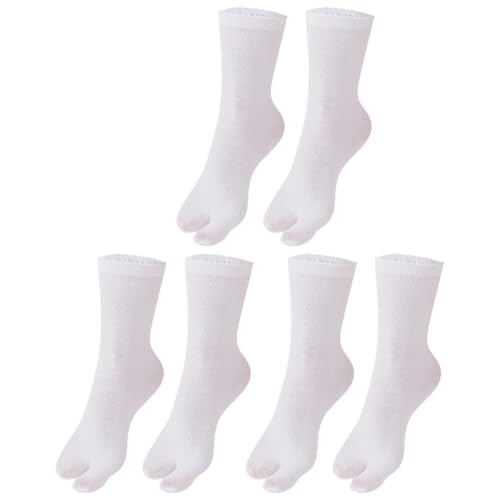 Zghhc 3 Pares De Calcetines De Dos Dedos Tabi Calcetines Japoneses con Punta Dividida Calcetines De Algodón Japoneses Geta Calcetines Unisex De Color Sólido Cómodos Calcetines De Dos Dedos