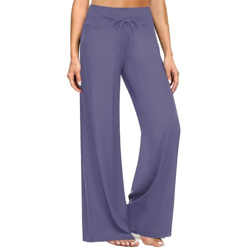 Image of ZOOSIXX Soft Black Pajama Pants for Women, Wide Leg Pants Woman Flowy Comfy Casual Lounge Yoga Capri Pants 22 inch / 30 inch