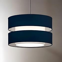 Lamparas De Mesita De Noche Azul CGC Lighting Lámpara colgante de techo de 2 niveles de 26 cm, para mesita de noche, dormitorio, salón, pasillo, cocina (azul marino)